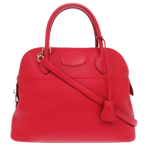 Hermès Bolide 31 Taurillon Clemence Rouge vif handbag, red, Q stamp, 1671 HERMES - Picture 1 of 11